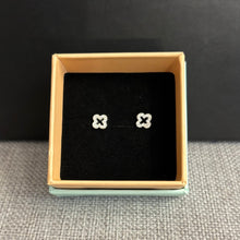 Load image into Gallery viewer, Sparkle Cross Flower Earrings - Sterling Silver (Micro)