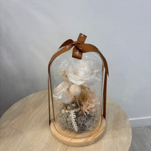 Load image into Gallery viewer, Glass Flower Domes- Pale Peach Dreams XL