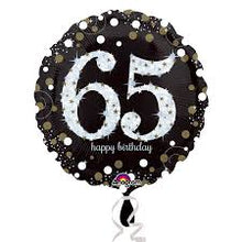 Load image into Gallery viewer, Numbered Happy Birthday Foil Balloon on a stick