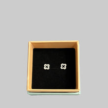 Load image into Gallery viewer, Sparkle Cross Flower Earrings - Sterling Silver (Micro)