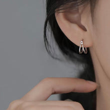 Load image into Gallery viewer, Sterling Silver - Double Hoops Earrings