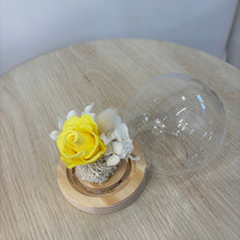 Load image into Gallery viewer, Miniature Glass Dome with Seed Lights | Eternal Rose & Chrysanthemum