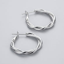 Load image into Gallery viewer, Sterling Silver - Twisted Hoop Earrings