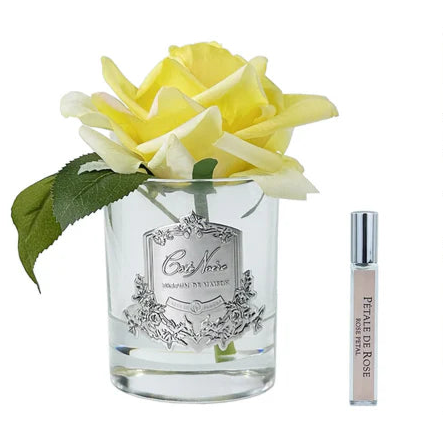 Côte Noire Perfumed Natural Touch Single Rose - Clear - Yellow - GMR08