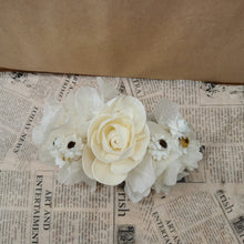 Load image into Gallery viewer, Cream Hydrangea Hair Slide