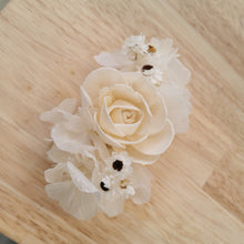 Load image into Gallery viewer, Cream Hydrangea Hair Slide