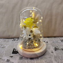 Load image into Gallery viewer, Glass Flower Dome- Bella in Yellow