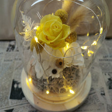 Load image into Gallery viewer, Glass Flower Dome- Bella in Yellow