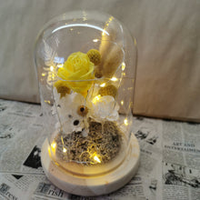 Load image into Gallery viewer, Glass Flower Dome- Bella in Yellow