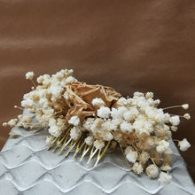 Load image into Gallery viewer, Preserved Gypsophilia & Dried Rose Hair Slide