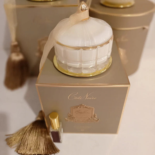 Cote Noire Art Deco Candle - Cream & Gold - Blonde Vanilla - GML45015