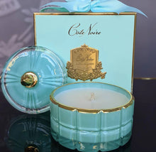 Load image into Gallery viewer, ART DECO CANDLE - TIFFANY BLUE & GOLD - PERSIAN LIME - GML45001