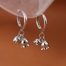 Load image into Gallery viewer, Belle Flower Huggies - Sterling Silver