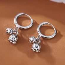 Load image into Gallery viewer, Belle Flower Huggies - Sterling Silver