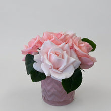 Load image into Gallery viewer, COTE NOIRE - HERRINGBONE FLOWER PINK - PINK ROSES - HCF03