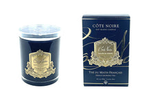 Load image into Gallery viewer, Cote Noire 450g Candle - Dark Vessel with Gold Badge - French Morning Tea- CGG45101