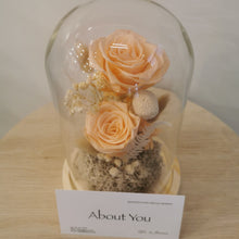 Load image into Gallery viewer, Glass Flower Domes- Pale Peach Dreams XL