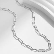 Load image into Gallery viewer, Minimalist Class Textured Silver Necklace - Sterling Silver