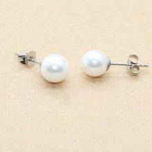 Load image into Gallery viewer, Classic Pearl 10mm Studs - Man-made Pearls