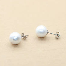 Load image into Gallery viewer, Classic Pearl 10mm Studs - Man-made Pearls