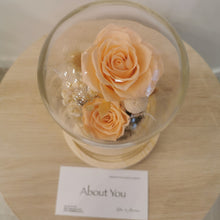 Load image into Gallery viewer, Glass Flower Domes- Pale Peach Dreams XL