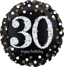 Load image into Gallery viewer, Numbered Happy Birthday Foil Balloon on a stick