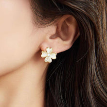 Load image into Gallery viewer, Clover Zircon Earrings - 18k Gold Plated