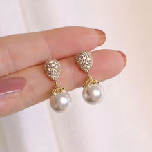 Load image into Gallery viewer, Zircon Pearl Drop Earrings