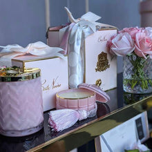 Load image into Gallery viewer, COTE NOIRE - ART DECO CANDLE - PINK & GOLD - PINK CHAMPAGNE GML45002
