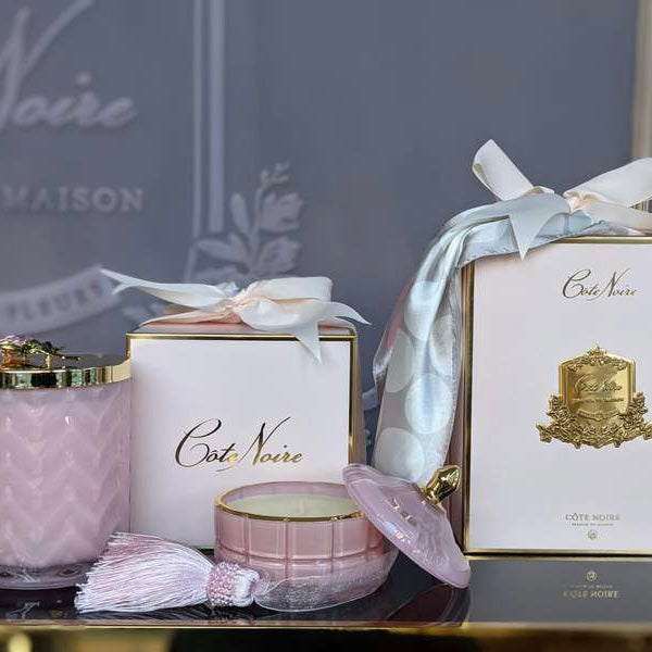 COTE NOIRE - ART DECO CANDLE - PINK & GOLD - PINK CHAMPAGNE GML45002