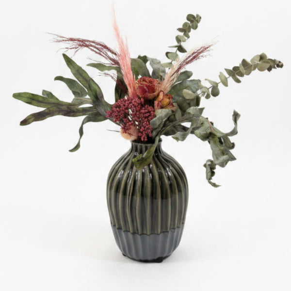 Earthy Brush Pink Rose Vase arrangement