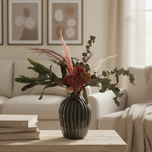 Load image into Gallery viewer, Earthy Brush Pink Rose Vase arrangement
