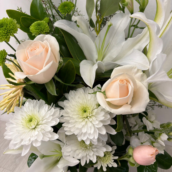 Serenity Box Arrangement | White & Green Flowers