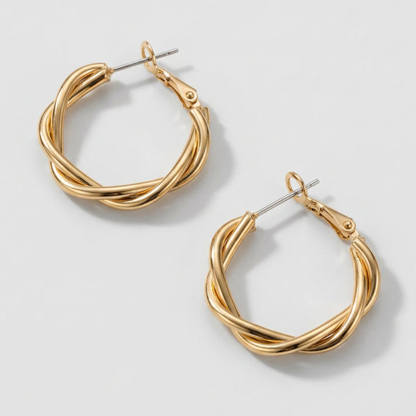 Sterling Silver - Twisted Hoop Earrings