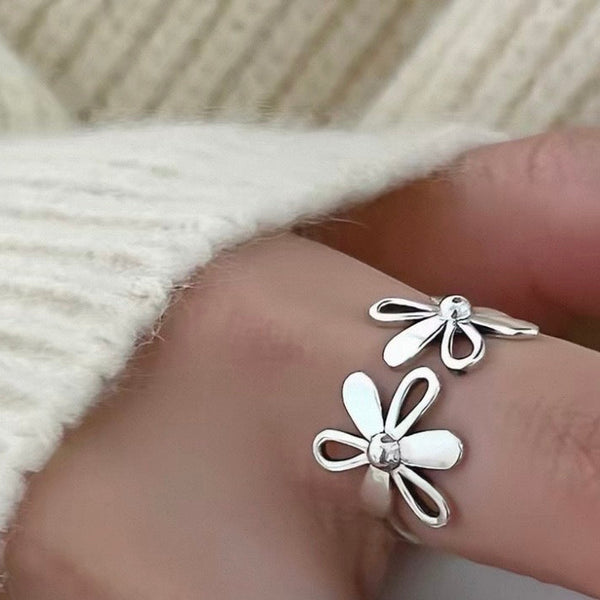 Secret Garden Flower Ring - Sterling Silver
