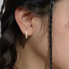 Load image into Gallery viewer, Sterling Silver - Flowers Hoops Earrings
