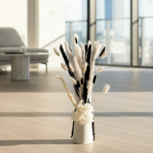 Load image into Gallery viewer, Monochrome Pampas Vase Arrangement — Black &amp; White
