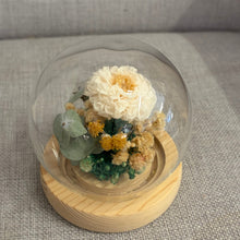Load image into Gallery viewer, Miniature Glass Dome with Seed Lights | Eternal Rose &amp; Chrysanthemum
