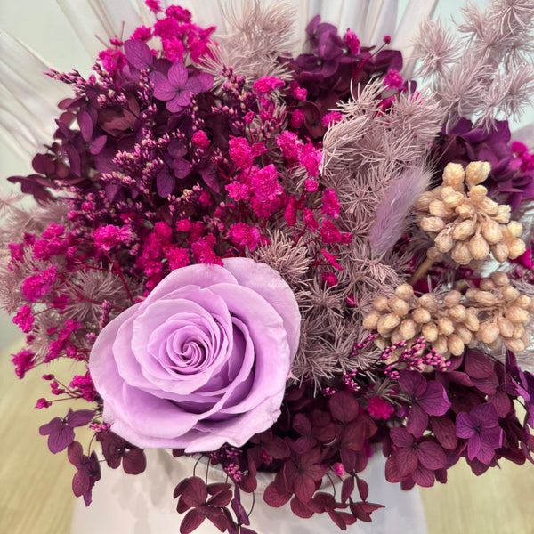 Lilac & Hot Pink Arrangement - Preserved Flowers