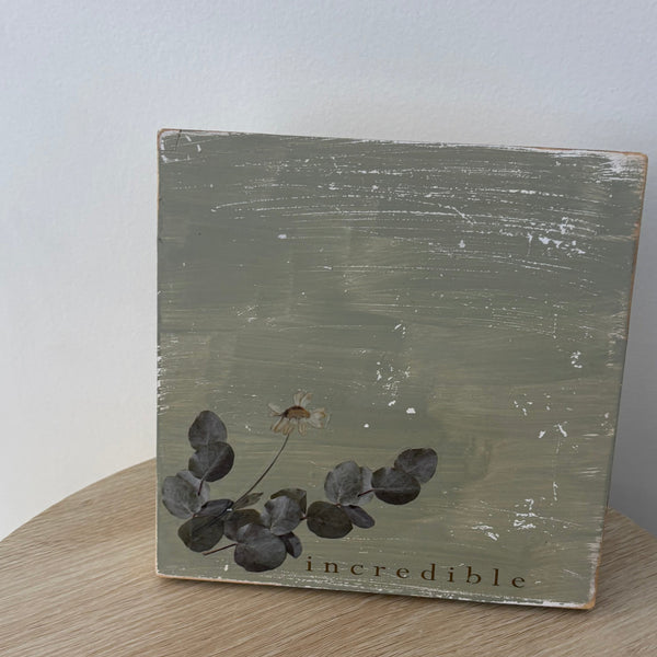 Hand Painted Wooden Board with Stand