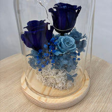 Load image into Gallery viewer, Glass Dome- Lapis Blue Velvet (XL) with seed lights
