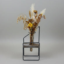 Load image into Gallery viewer, Glass Vase on Metal Wood frame
