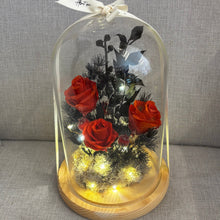 Load image into Gallery viewer, Red Rose &amp; Berry  - Flower Glass Dome XL wt Seedlights

