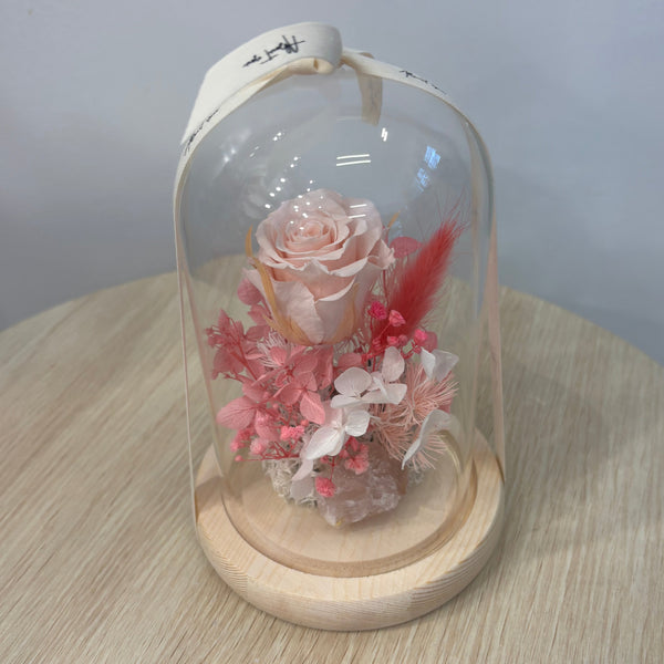 Aphrodite Rose Quartz Dome - Standard & Large Flower Domes