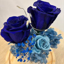Load image into Gallery viewer, Glass Dome- Lapis Blue Velvet (XL) with seed lights
