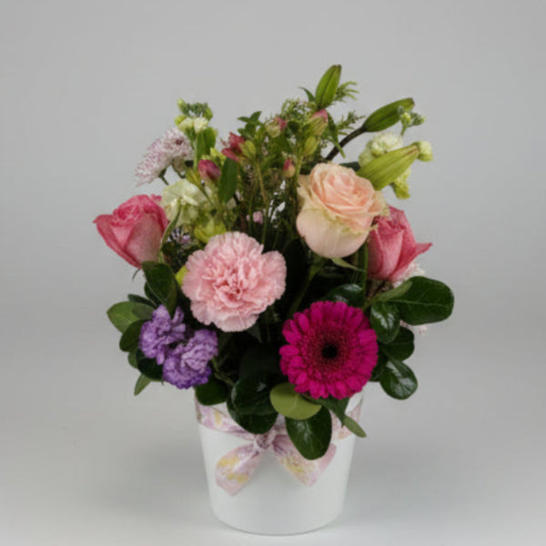 Florist Choice Posie in white Ceramic Pot