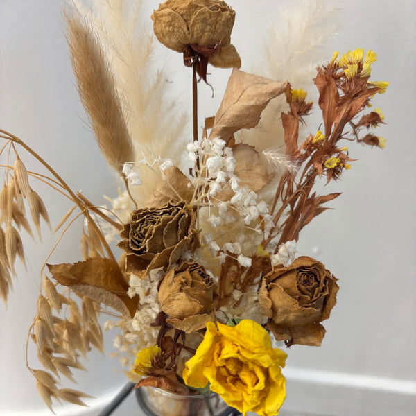 Glass Vase on Metal Wood frame