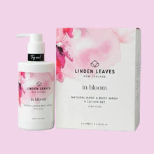 Load image into Gallery viewer, In Bloom Body Lotion &amp; Shower Set - Linden Leaves
