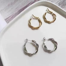 Load image into Gallery viewer, Sterling Silver - Twisted Hoop Earrings
