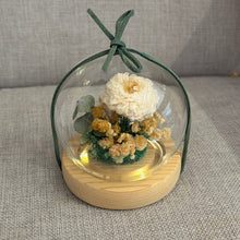 Load image into Gallery viewer, Miniature Glass Dome with Seed Lights | Eternal Rose &amp; Chrysanthemum

